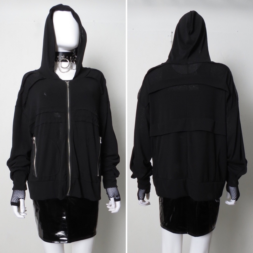 Sheer Crepe Hoodie